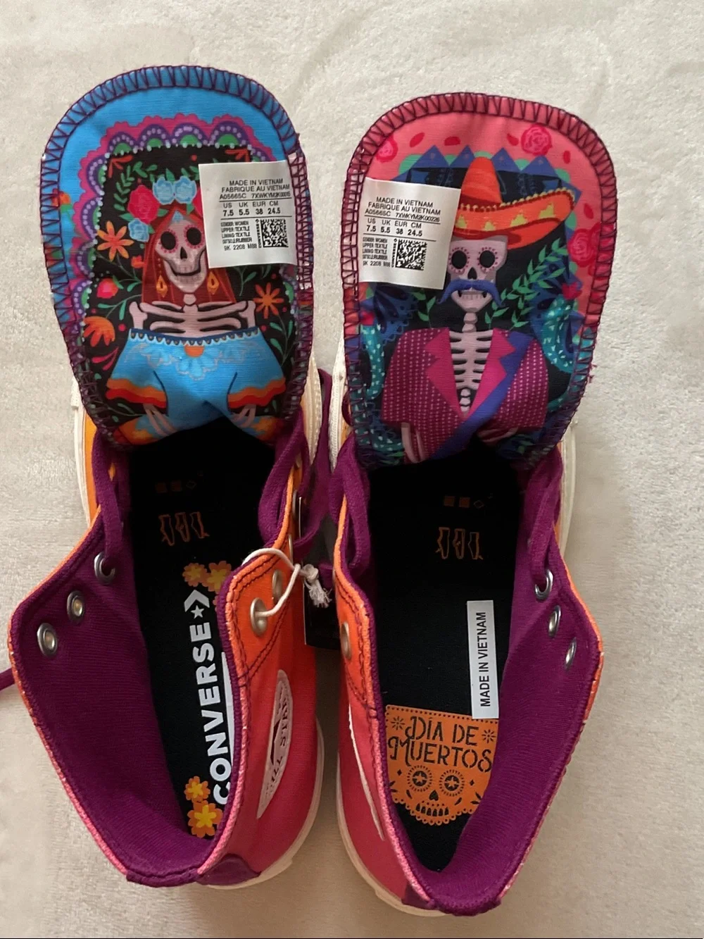 Converse Kids High-Top Sneakers in Orange & Purple